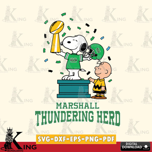 Marshall Thundering Herd Peanuts Winner SVG, Cricut, Cut file  , Digital Download , Instant Download, Peanuts svg, NCAA svg, Football svg, Sport svg