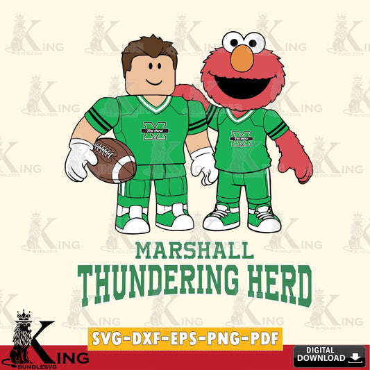 Marshall Thundering Herd Roblox & Elmo Football SVG file , NCAA Cricut,  File cut , Digital Download , PDF File