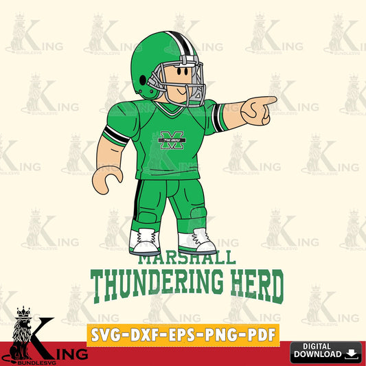 Marshall Thundering Herd Roblox Player Football SVG file , NCAA Cricut,  File cut , Digital Download , PDF File