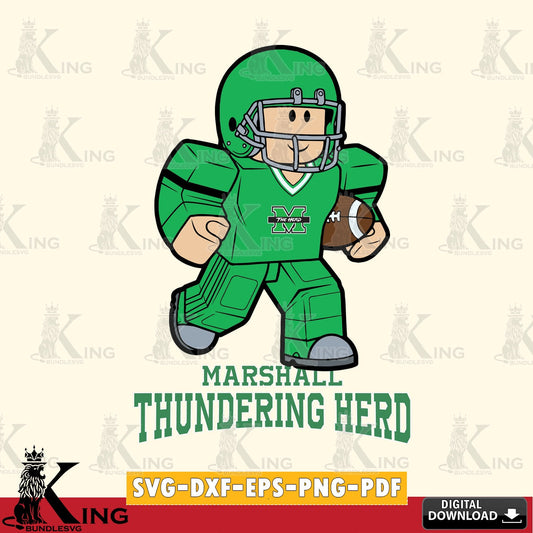 Marshall Thundering Herd Roblox Player Rugby SVG file , NCAA Cricut,  File cut , Digital Download , PDF File