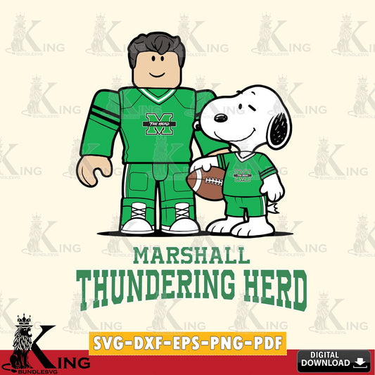 Marshall Thundering Herd Roblox & Snoopy Football SVG file , NCAA Cricut,  File cut , Digital Download , PDF File