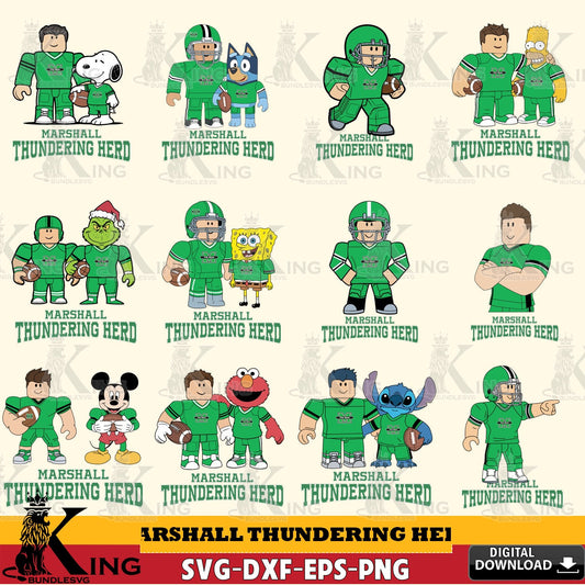 Marshall Thundering Herd Roblox With Friends football NCAA Bundle SVG file , NCAA Cricut,  File cut , Digital Download , PDF File