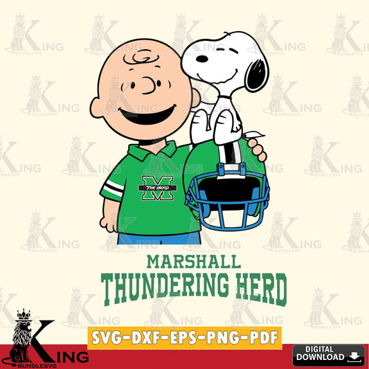 Marshall Thundering Herd Snoopy On Helmet SVG, Cricut, Cut file  , Digital Download , Instant Download, Peanuts svg, NCAA svg, Football svg, Sport svg