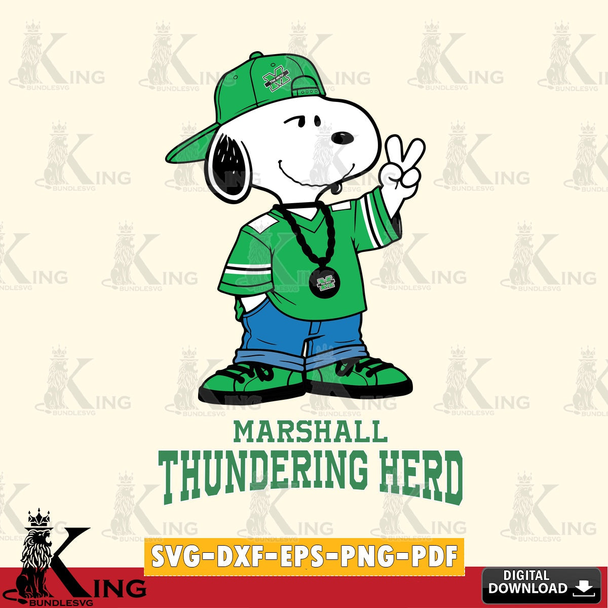 Marshall Thundering Herd Snoopy Say hi SVG, Cricut, Cut file  , Digital Download , Instant Download, Peanuts svg, NCAA svg, Football svg, Sport svg