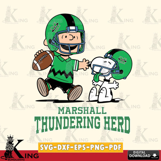 Marshall Thundering Herd Snoopy and Peanut Fun SVG, Cricut, Cut file  , Digital Download , Instant Download, Peanuts svg, NCAA svg, Football svg, Sport svg