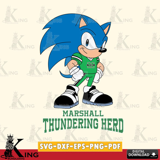 Digital download featuring Marshall Thundering Herd Sonic Football Star Mascot crafting file for iron-on transfer and vinyl