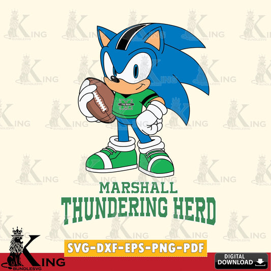 Detailed illustration of Marshall Thundering Herd Sonic Game Day Ready digital file for silhouette cameo and cricut projects