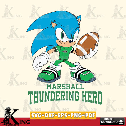 Marshall Thundering Herd Sonic Rugby SVG file, Vector , Digital Download , PDF File , Instant Download