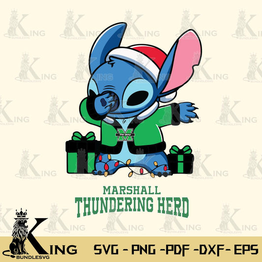 Marshall Thundering Herd Stitch Merry Christmas Svg Eps Dxf Png File, Digital Download