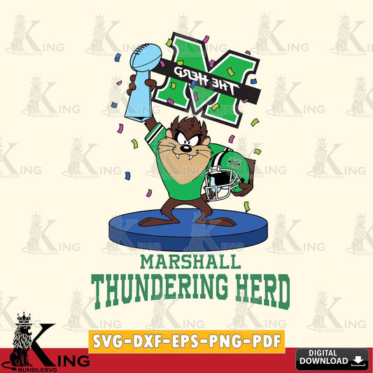 Marshall Thundering Herd Taz Trophy Podium SVG file, Cut file  , Digital Download , Instant Download, Taz svg, NCAA svg