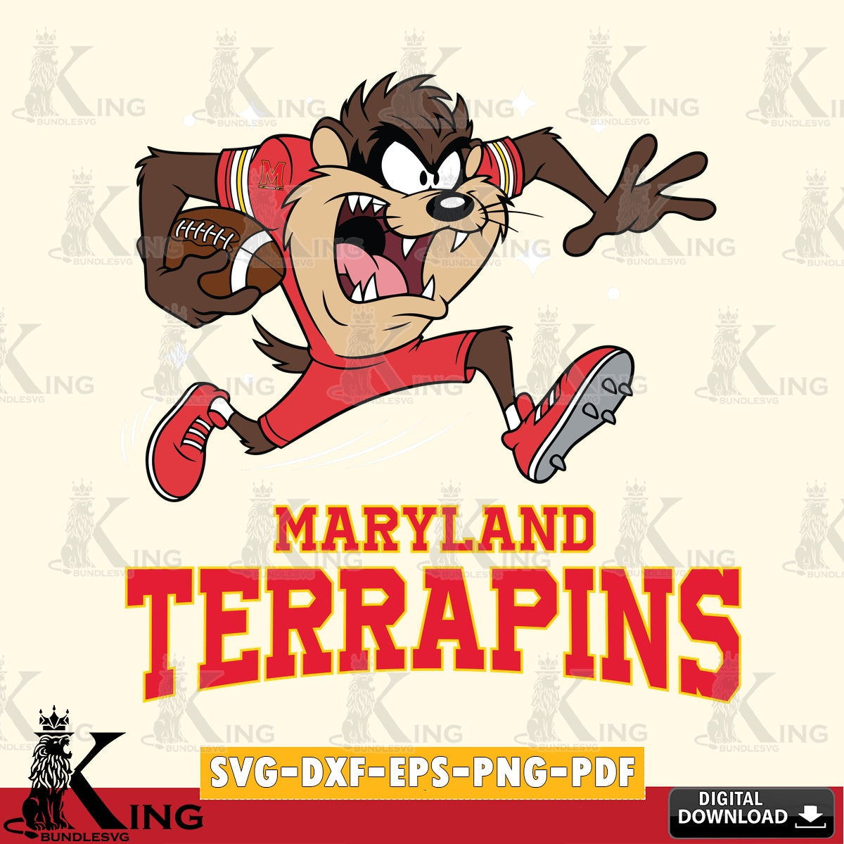 Maryland Terrapins Angry Taz Football SVG file, Cut file  , Digital Download , Instant Download, Taz svg, NCAA svg