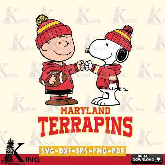 Maryland Terrapins CharlieBrown Football Fist Bump SVG, Cricut, Cut file  , Digital Download , Instant Download, Peanuts svg, NCAA svg, Football svg, Sport svg