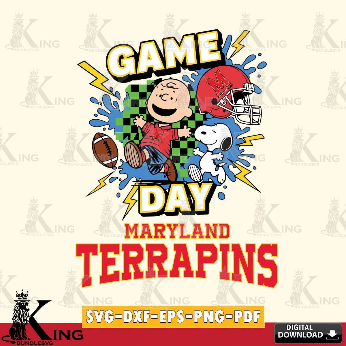 Maryland Terrapins Game Day Peanuts SVG, Cricut, Cut file  , Digital Download , Instant Download, Peanuts svg, NCAA svg, Football svg, Sport svg