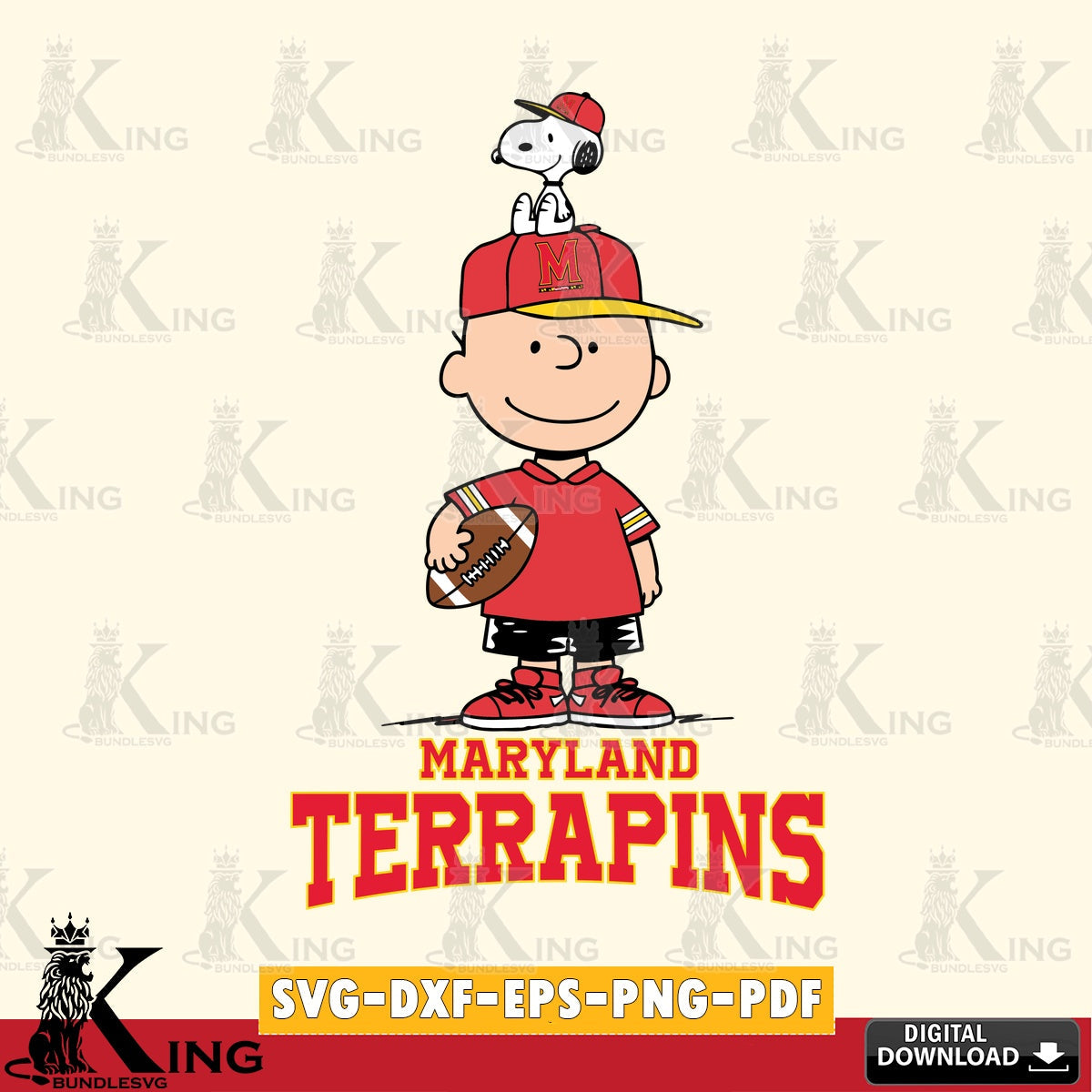Maryland Terrapins Peanuts Football Rugby SVG, Cricut, Cut file  , Digital Download , Instant Download, Peanuts svg, NCAA svg, Football svg, Sport svg