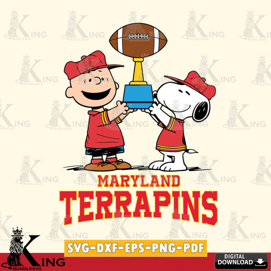 Maryland Terrapins Peanuts Football Trophy SVG, Cricut, Cut file  , Digital Download , Instant Download, Peanuts svg, NCAA svg, Football svg, Sport svg