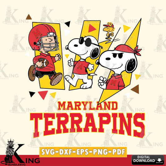 Maryland Terrapins Peanuts Joe Cool SVG, Cricut, Cut file  , Digital Download , Instant Download, Peanuts svg, NCAA svg, Football svg, Sport svg