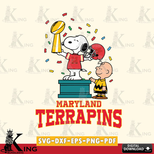 Maryland Terrapins Peanuts Winner SVG, Cricut, Cut file  , Digital Download , Instant Download, Peanuts svg, NCAA svg, Football svg, Sport svg