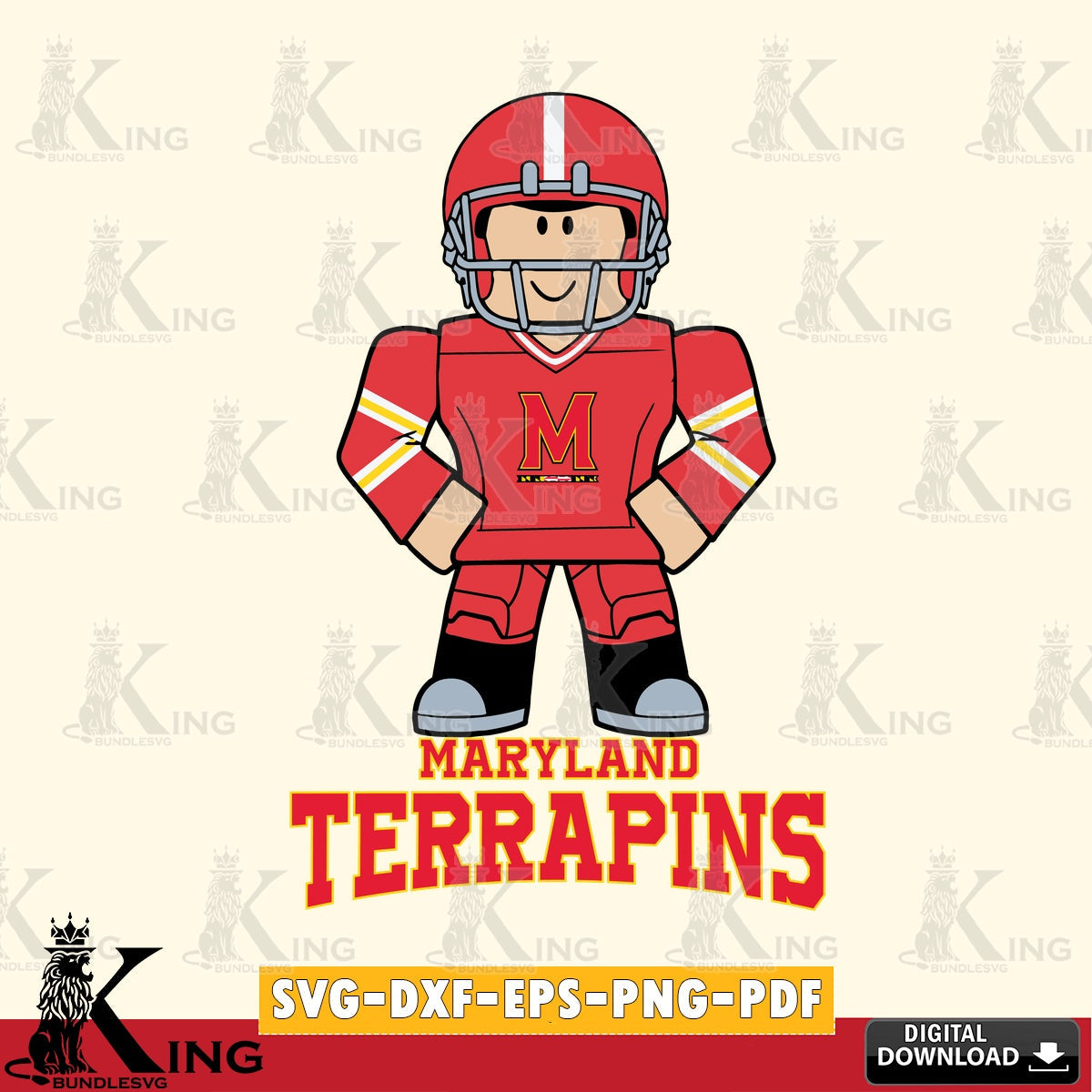 Maryland Terrapins Roblox Cool Football SVG file , NCAA Cricut,  File cut , Digital Download , PDF File