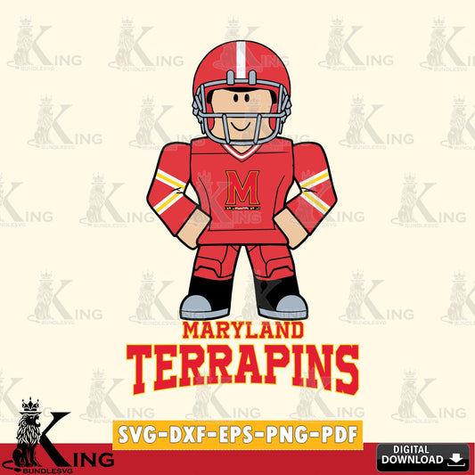 Maryland Terrapins Roblox Cool Football SVG file , NCAA Cricut,  File cut , Digital Download , PDF File