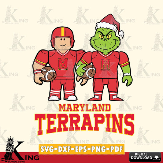 Maryland Terrapins Roblox & Grinch Football SVG file , NCAA Cricut,  File cut , Digital Download , PDF File