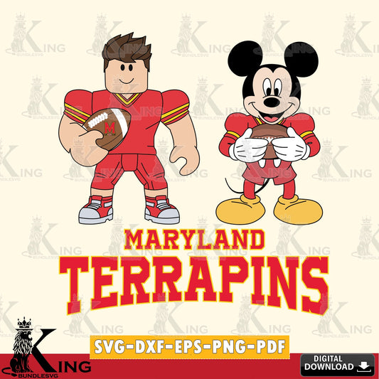 Maryland Terrapins Roblox & Mickey Football SVG file , NCAA Cricut,  File cut , Digital Download , PDF File