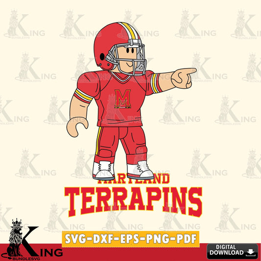 Maryland Terrapins Roblox Player Football SVG file , NCAA Cricut,  File cut , Digital Download , PDF File