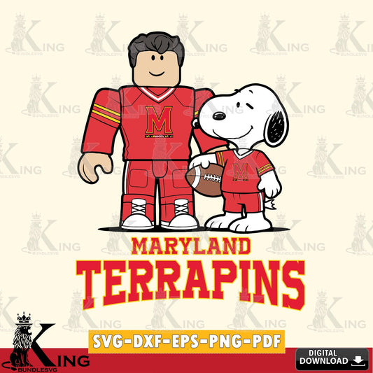 Maryland Terrapins Roblox & Snoopy Football SVG file , NCAA Cricut,  File cut , Digital Download , PDF File