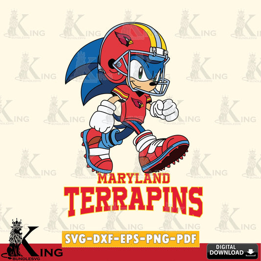 Custom design featuring Maryland Terrapins Sonic Ready Football PNG clipart for sublimation printing and graphic design