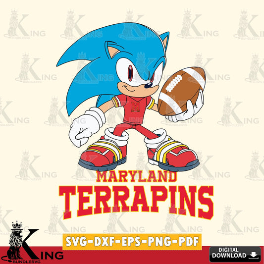 Digital clipart of Maryland Terrapins Sonic Rugby SVG PNG design suitable for Glowforge and laser cutting