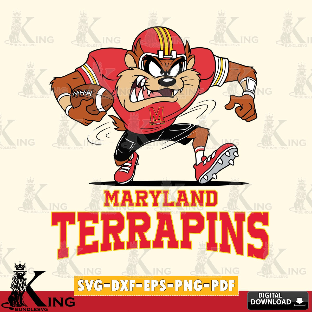 Maryland Terrapins Taz Football Helmet SVG file, Cut file  , Digital Download , Instant Download, Taz svg, NCAA svg