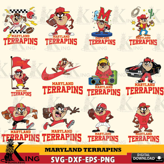 Maryland Terrapins Taz Football NCAA Bundle SVG file, Cut file  , Digital Download , Instant Download, Taz svg, NCAA svg