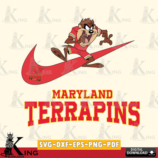 Maryland Terrapins Taz Football Nike SVG file, Cut file  , Digital Download , Instant Download, Taz svg, NCAA svg