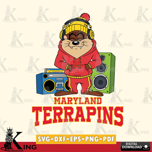 Maryland Terrapins Taz Hip Hop SVG file, Cut file  , Digital Download , Instant Download, Taz svg, NCAA svg