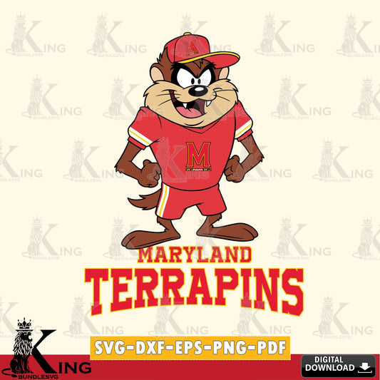 Maryland Terrapins Taz Standing Pose SVG file, Cut file  , Digital Download , Instant Download, Taz svg, NCAA svg