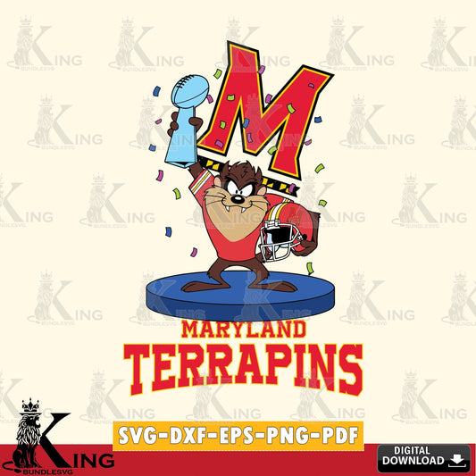 Maryland Terrapins Taz Trophy Podium SVG file, Cut file  , Digital Download , Instant Download, Taz svg, NCAA svg