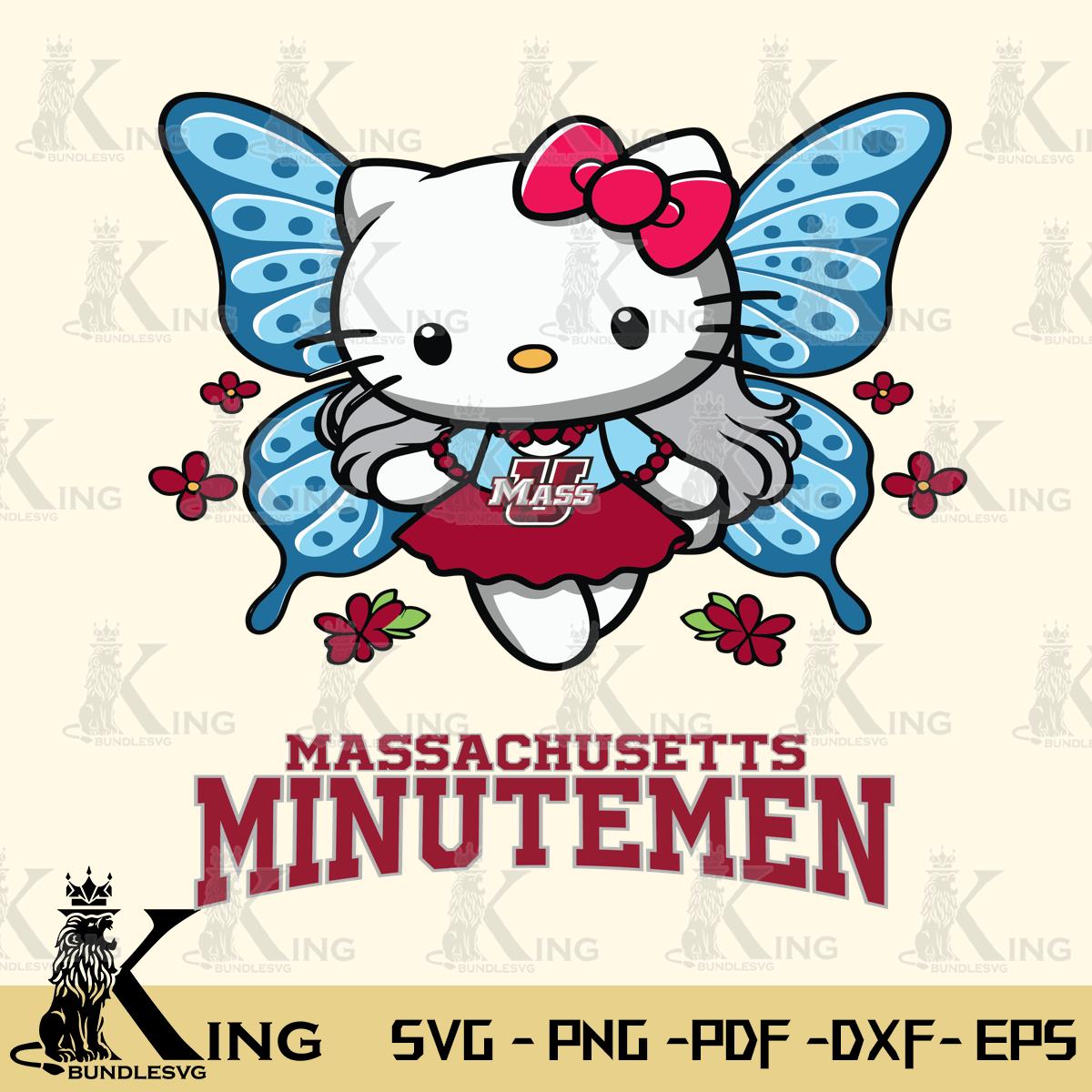 Massachusetts Minutemen Butterfly Kitty Charm Svg Eps Dxf Png File, Digital Download