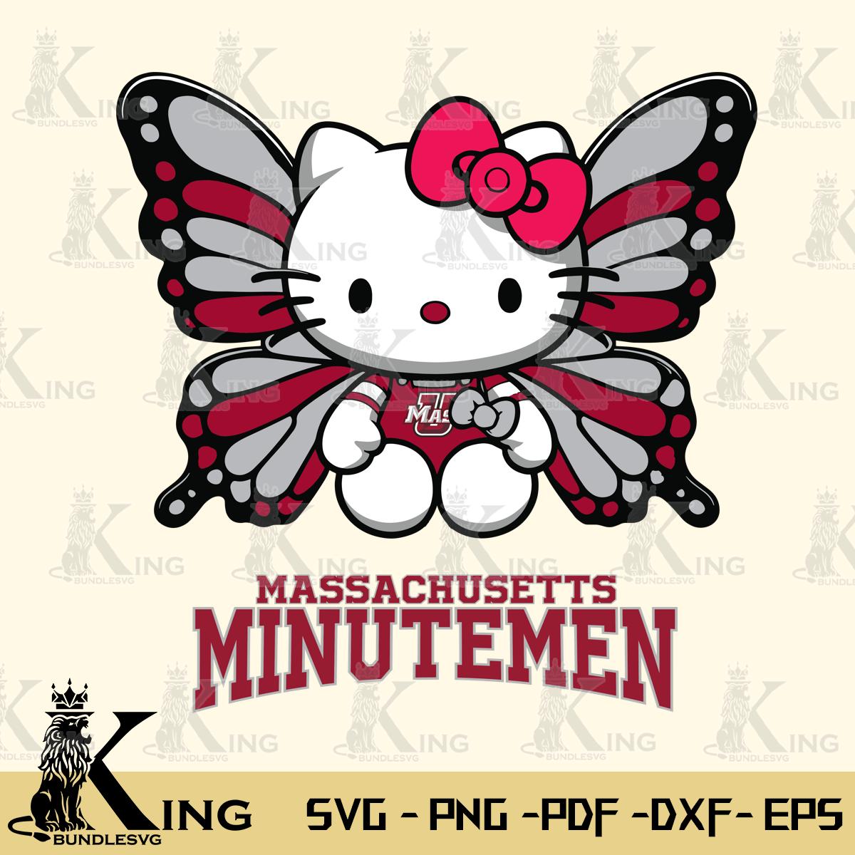 Massachusetts Minutemen Butterfly Kitty Delight Svg Eps Dxf Png File, Digital Download