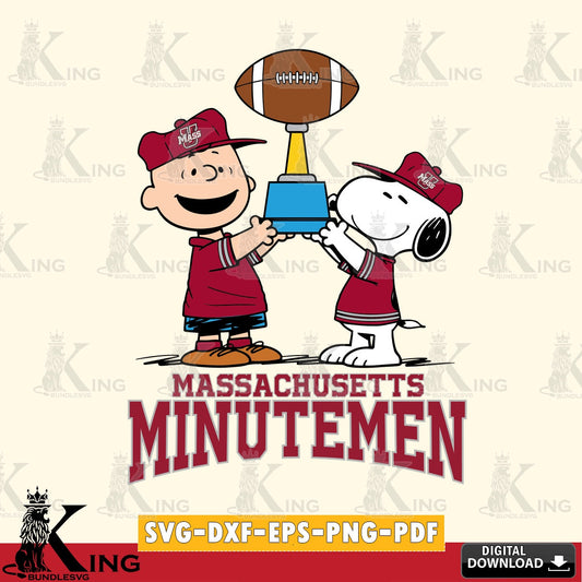 Massachusetts Minutemen Peanuts Football Trophy SVG, Cricut, Cut file  , Digital Download , Instant Download, Peanuts svg, NCAA svg, Football svg, Sport svg