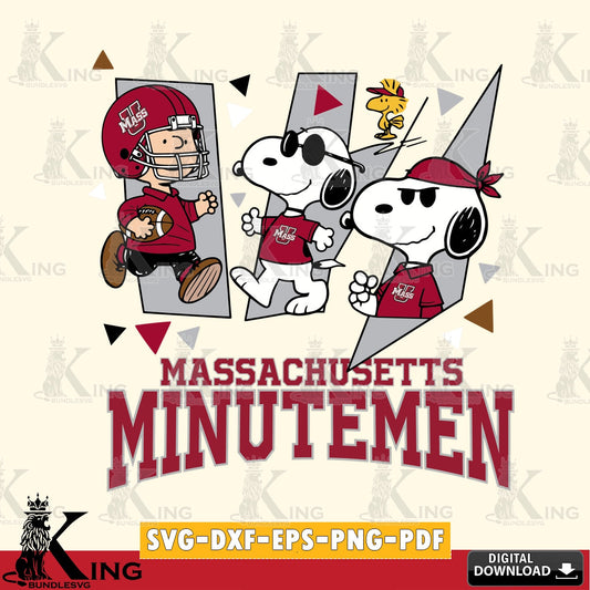Massachusetts Minutemen Peanuts Joe Cool SVG, Cricut, Cut file  , Digital Download , Instant Download, Peanuts svg, NCAA svg, Football svg, Sport svg