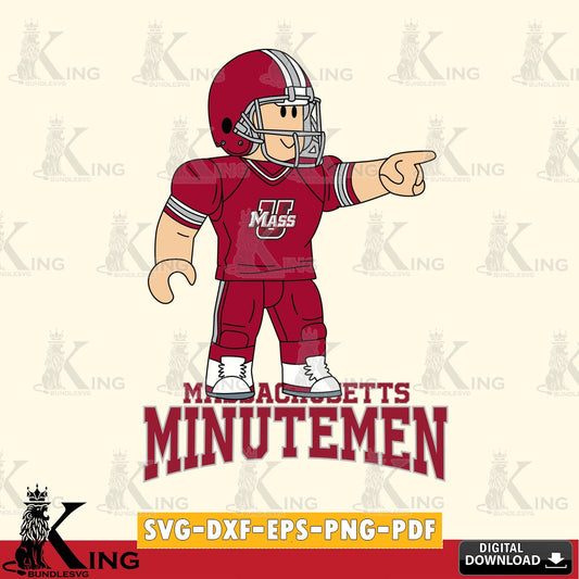 Massachusetts Minutemen Roblox Player Football SVG file , NCAA Cricut,  File cut , Digital Download , PDF File