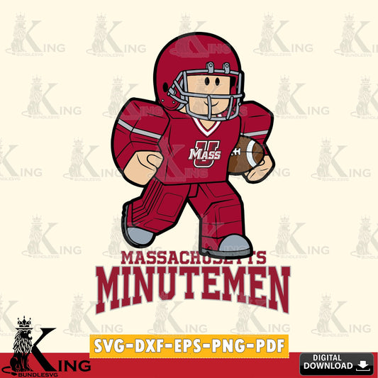 Massachusetts Minutemen Roblox Player Rugby SVG file , NCAA Cricut,  File cut , Digital Download , PDF File