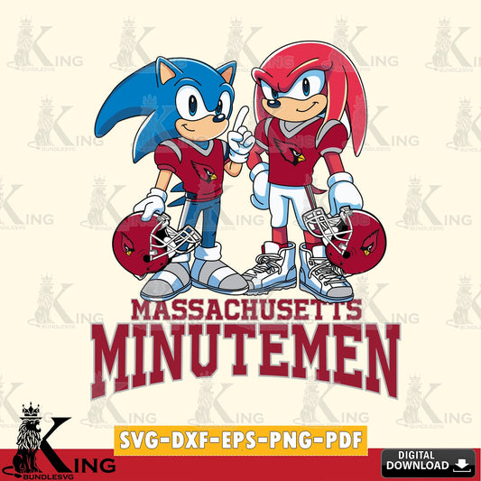Ultimate set containing Massachusetts Minutemen Sonic And Knuckles Football vector digital download for Cricut Maker and paper