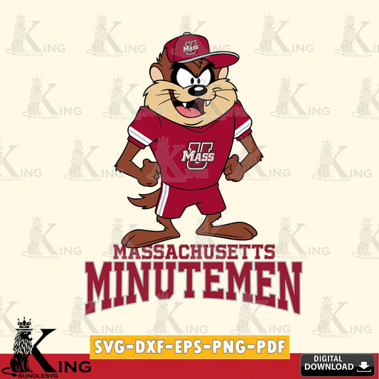 Massachusetts Minutemen Taz Standing Pose SVG file, Cut file  , Digital Download , Instant Download, Taz svg, NCAA svg