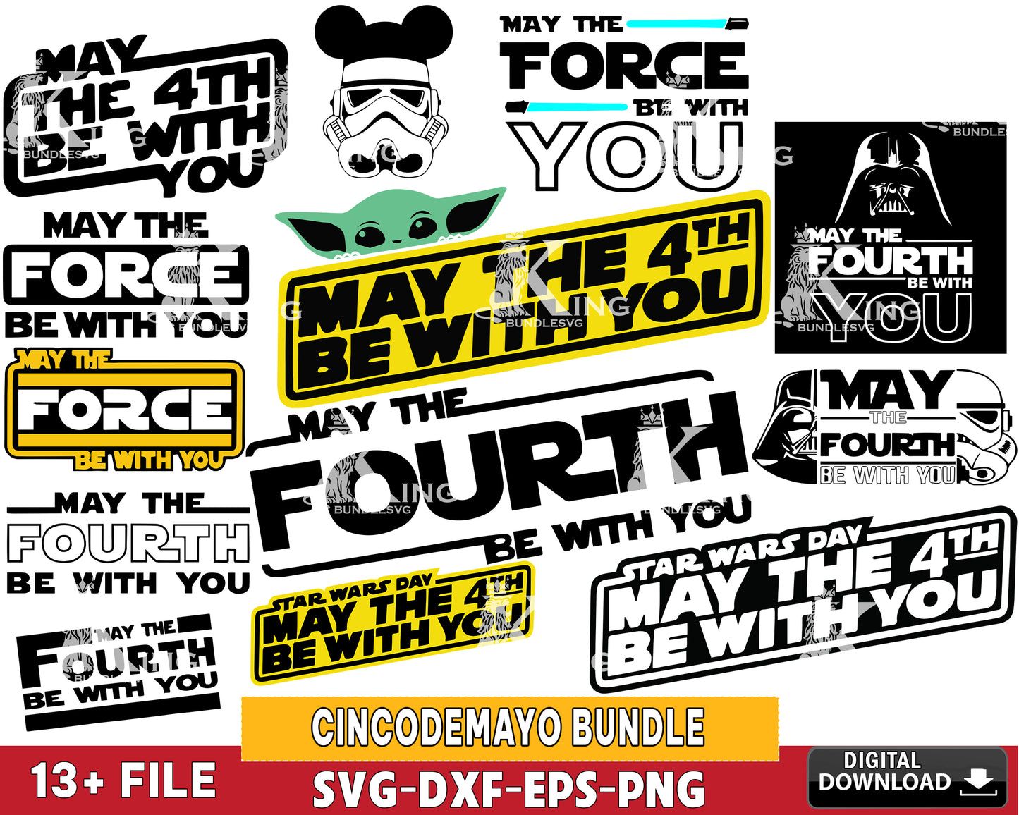 May the 4th be with you svg, baby yoda svg eps dxf png, for Cricut, Silhouette, digital, file cut