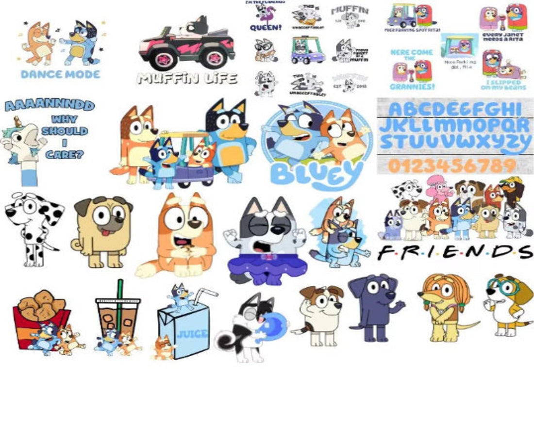 Mega Bluey Design Bundle SVG ,The Big Bluey bundle ,bluey SVG PNG, Dig ...
