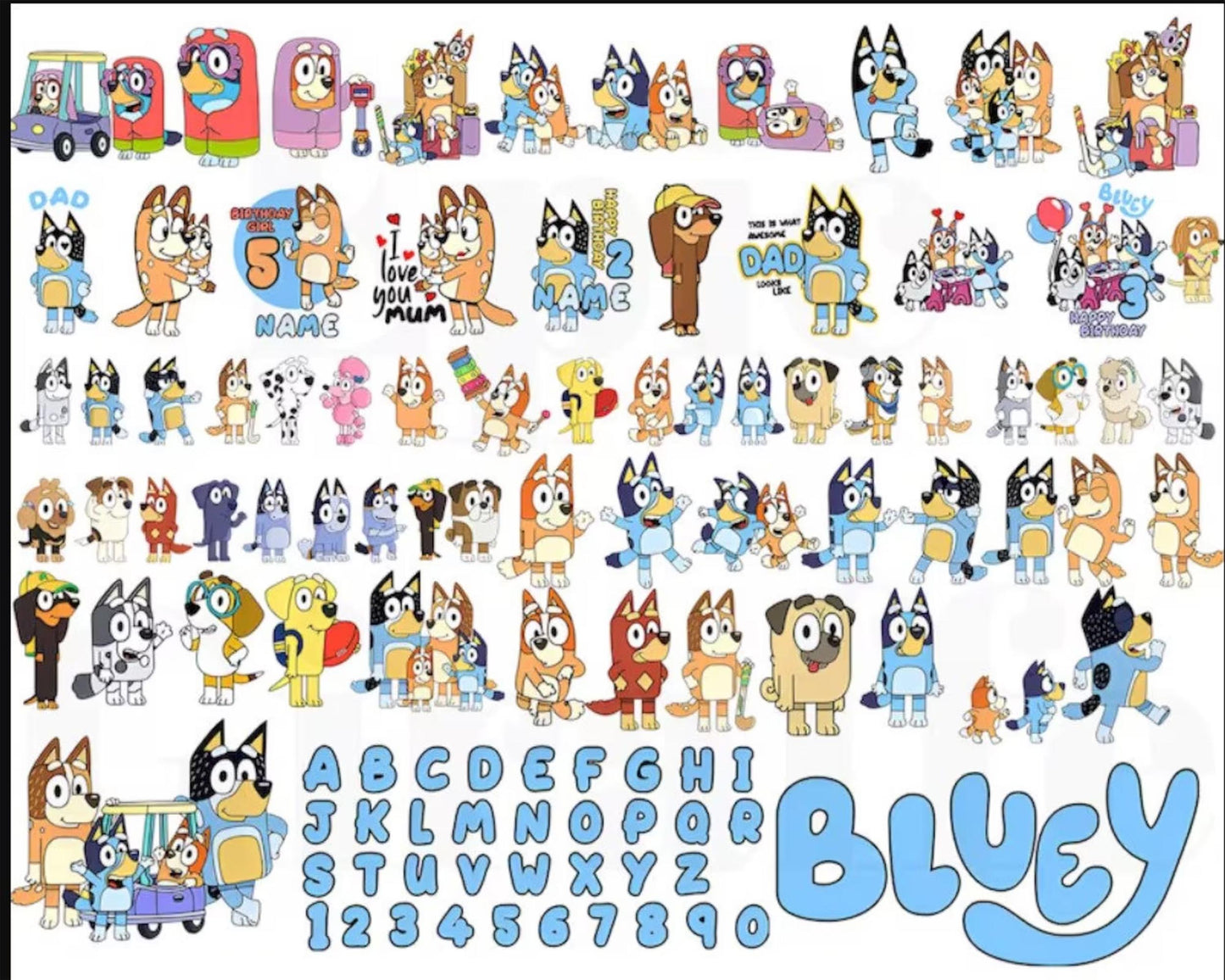 150+ Mega Bluuey Bundle, Bluuey Cut Files For Cricut, for Cricut, Silhouette, Digital download ,Instant Download