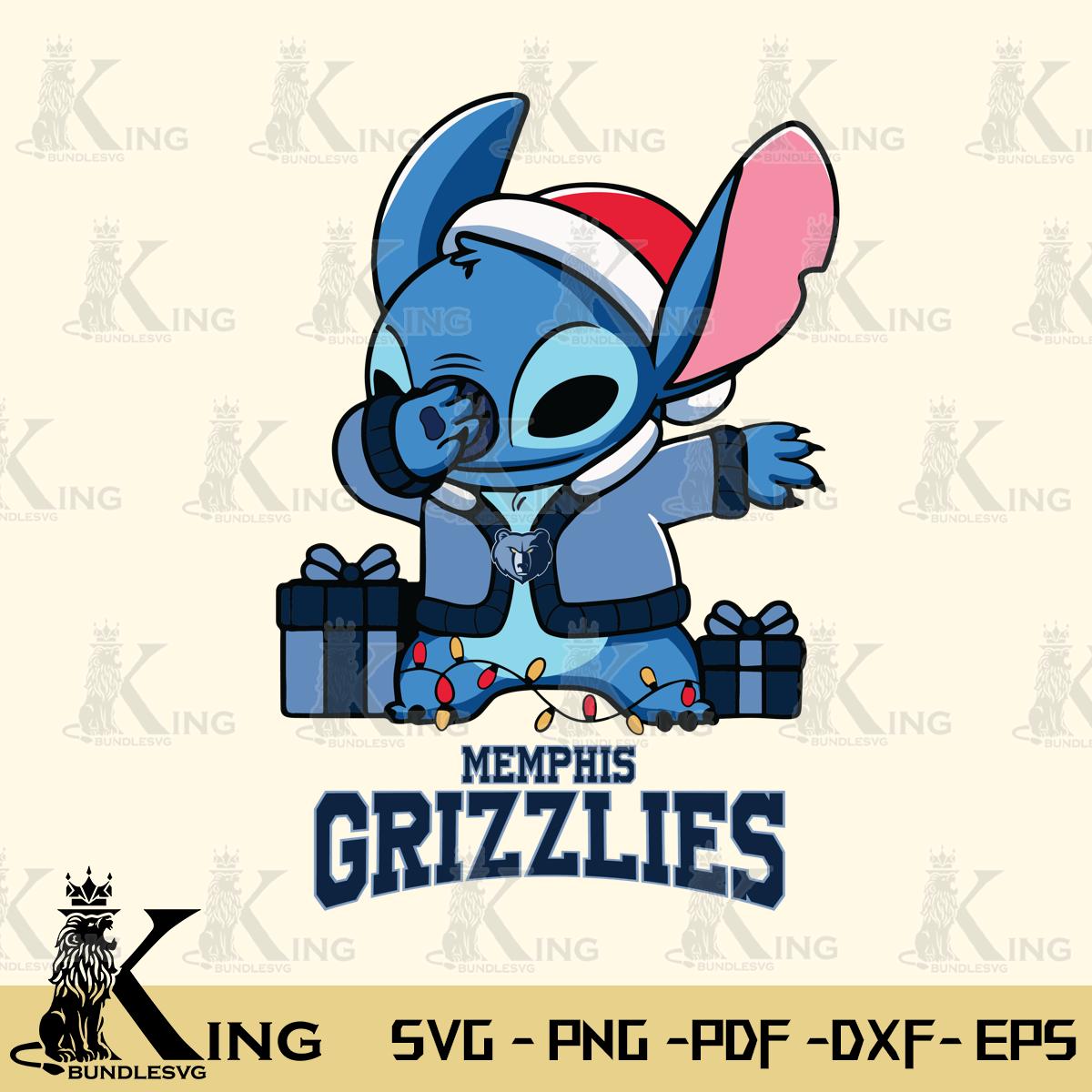 Memphis Grizzlies Stitch Merry Christmas Svg Eps Dxf Png File, Digital Download