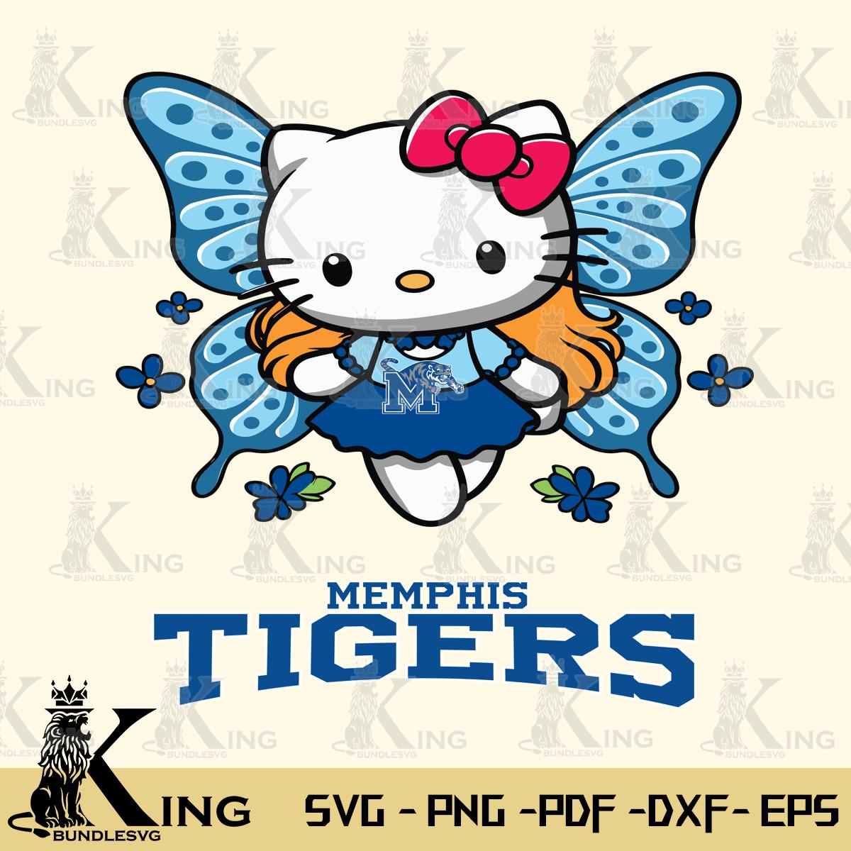 Memphis Tigers Butterfly Kitty Charm Svg Eps Dxf Png File, Digital Download