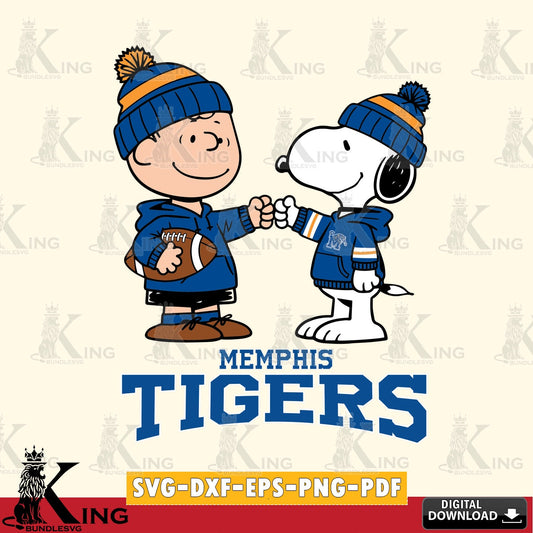 Memphis Tigers CharlieBrown Football Fist Bump SVG, Cricut, Cut file  , Digital Download , Instant Download, Peanuts svg, NCAA svg, Football svg, Sport svg