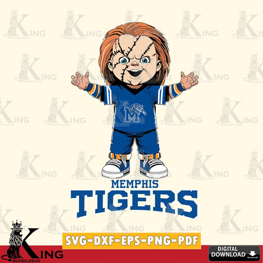 Eye-catching graphic of a Memphis Tigers Chucky Football, SVG cut file for personalized gifts and laser projects